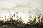 Lieve Verschuier The keelhauling, according to tradition, of the ship's doctor of Admiral Jan van Nes oil on canvas